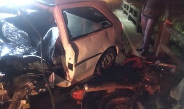 Acidente envolvendo moto e veículo deixa um ferido