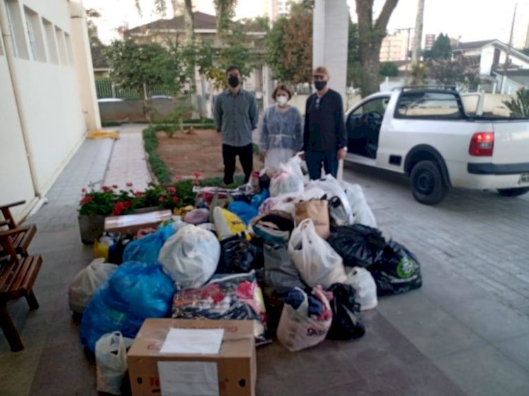 1ª Campanha do Agasalho  da  Unesc arrecada meia tonelada em roupas