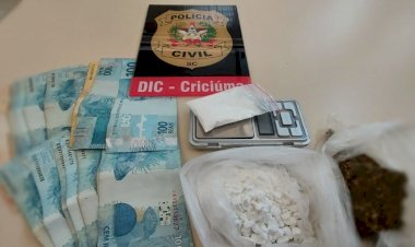 Polícia Civil faz operação e busca em apartamento e prende homem por tráfico de drogas em Criciúma
