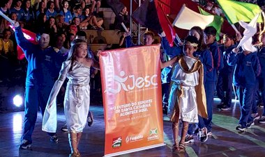 Etnias marcam a cerimônia de abertura dos Jesc em Criciúma