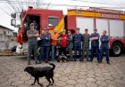 Idoso de 91 anos recebe visita do Corpo de Bombeiros Militar em Criciúma na sua festa de “mêsversário”