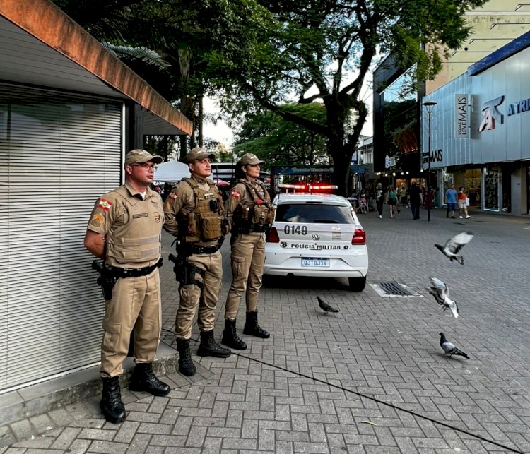 PM faz Operação Natal na área central de Criciúma