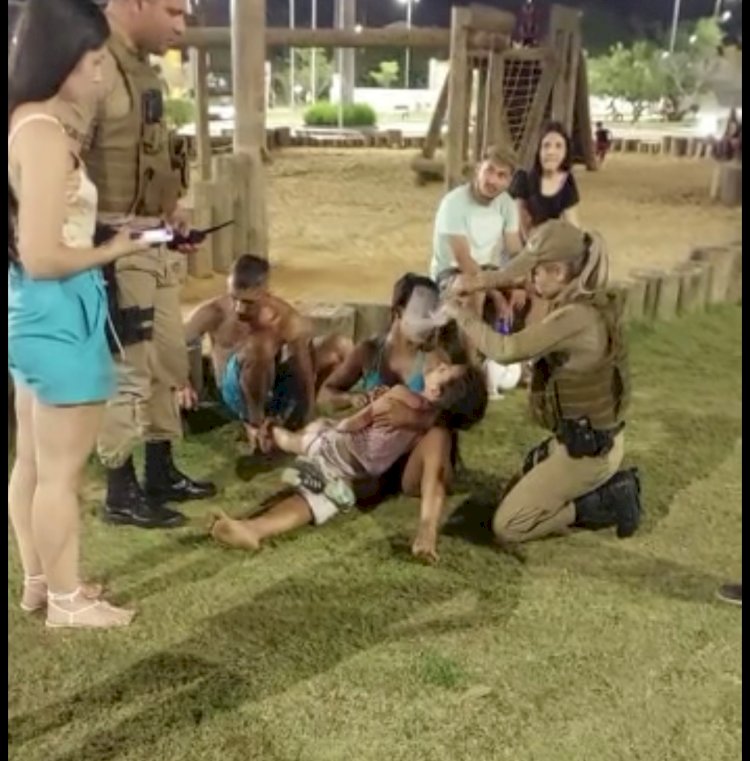 Polícia Militar ajuda menina após convulsão no parque Altair Guidi