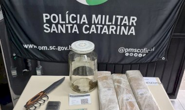 PM apreende mais de 3 kg de Maconha com traficante na Forquilhinha