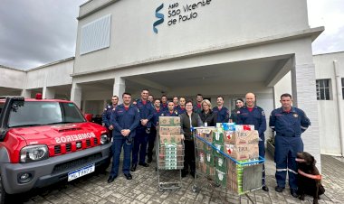 Bombeiros militares doam cerca de 400 litros de leite ao Asilo São Vicente de Paulo