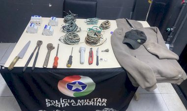 Ladrão de fiação elétrica  é preso pela PM no Michel