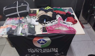 Mulher e menor de 17 anos são presos por porte de drogas e roupas furtadas