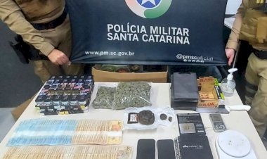 PM apreende grande quantia de drogas e dinheiro na área central de Criciúma