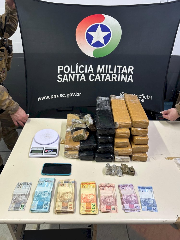 Polícia prende suspeito com mais de 16 kg de drogas em bairro de Criciúma