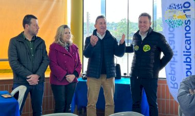 Deputado Jorge Goetten visita Criciúma, encontra Guidi e candidatos do Republicanos