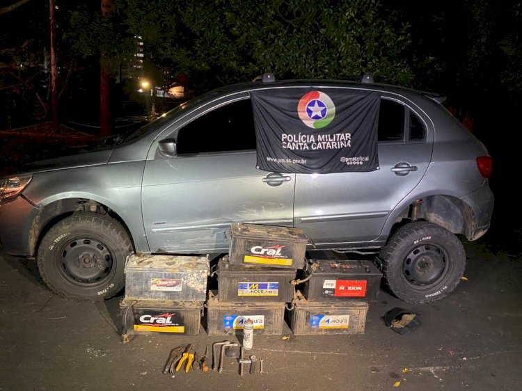 Dupla é presa por roubo de baterias de caminhão