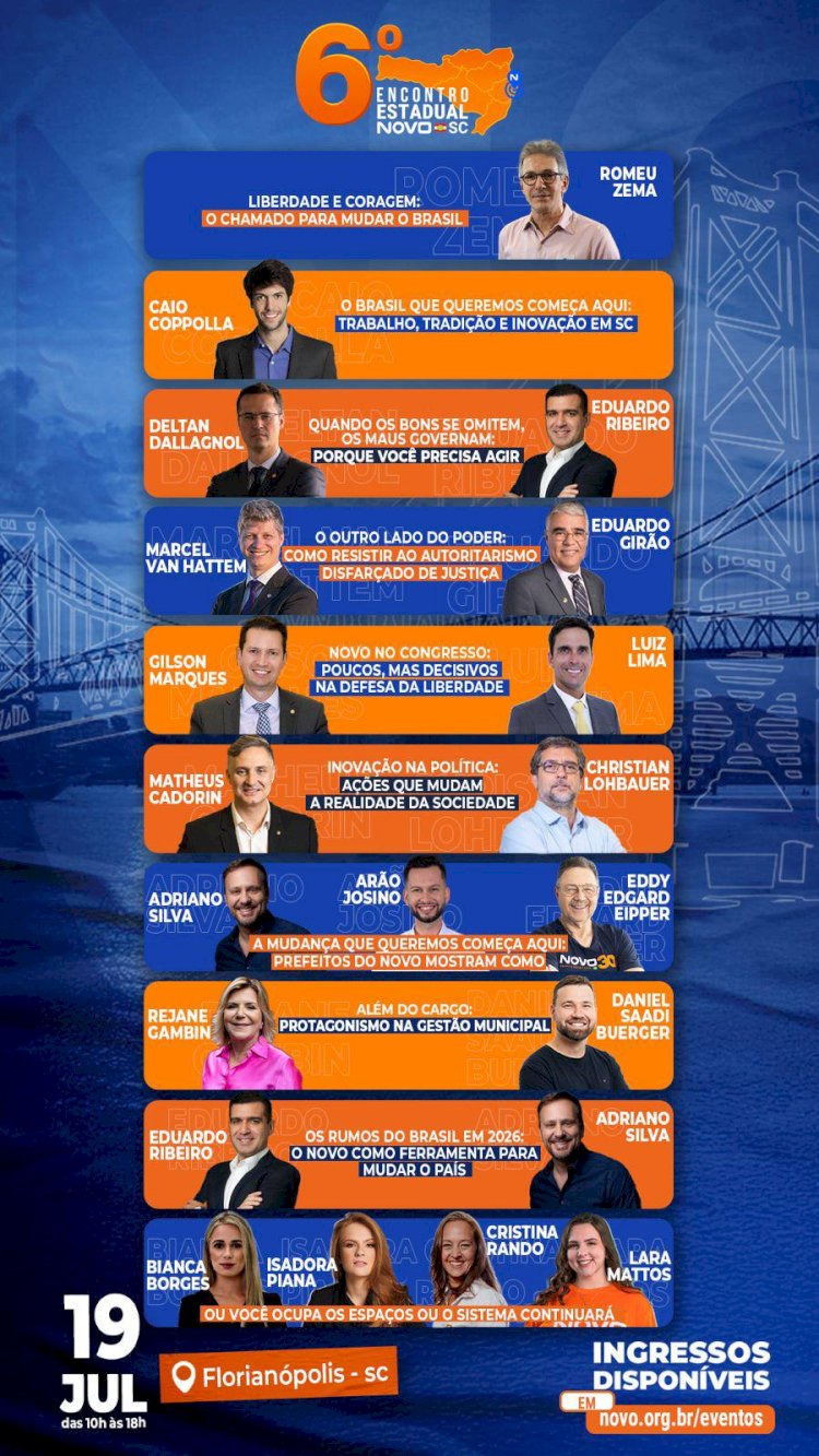 Partido novo promove encontro estadual em Florianópolis