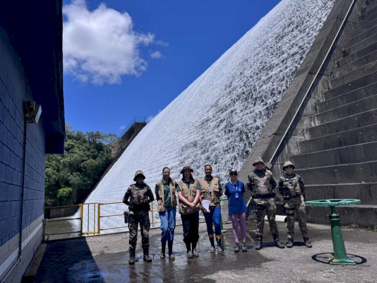 Barragem do Rio São Bento recebe vistoria conjunta da Semae, Casan e Polícia Ambiental
