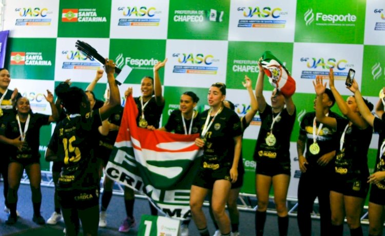 Meninas de Ouro: Criciúma encerra os JASC com títulos no futebol e no handebol feminino