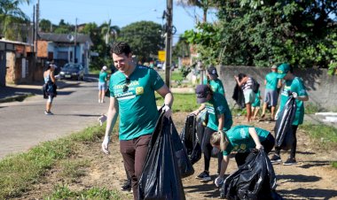 Gabinete Itinerante: Mutirão de Limpeza recolhe cerca de 1,5 tonelada de resíduos no bairro Progresso