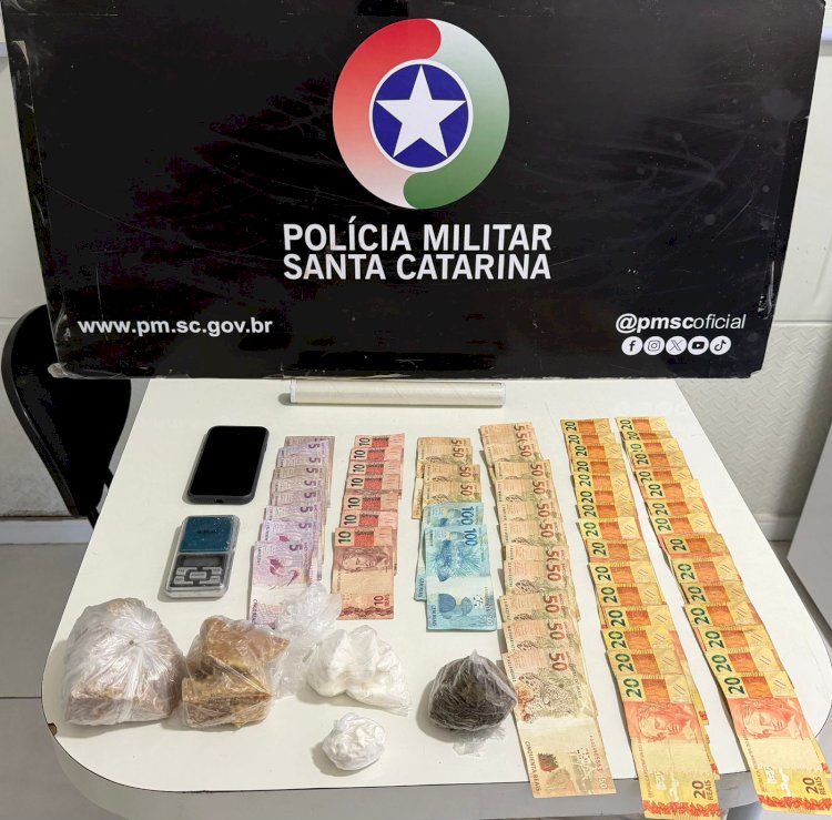 Polícia Militar apreende grande quantidade de drogas em Forquilhinha.