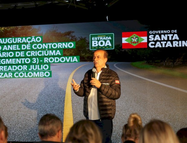 Governador entrega obra no contorno viário de Criciúma, libera trecho duplicado da SC-108 e reforça mobilidade no Sul de SC