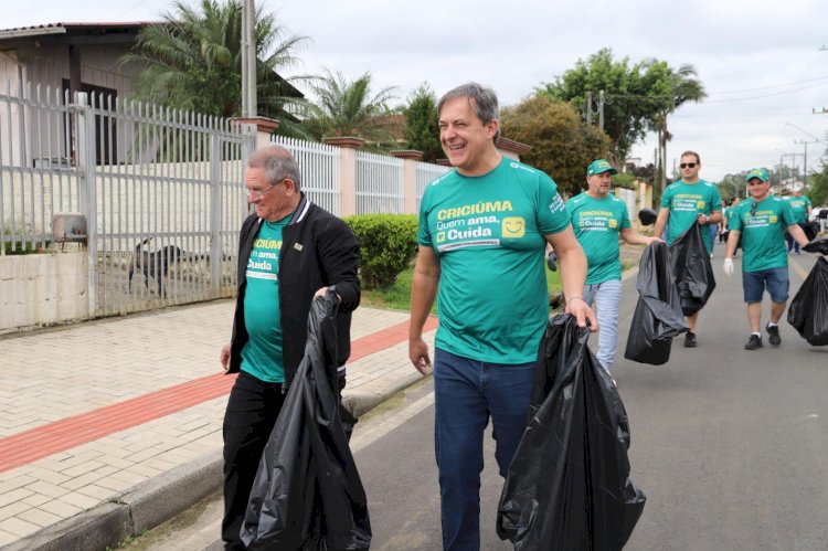 Gabinete Itinerante: Mutirão de Limpeza recolhe cerca de três toneladas de resíduos no bairro Quarta Linha, em Criciúma