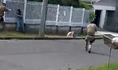 HOMEM É BALEADO PELA POLÍCIA APÓS TENTAR MATAR ESPOSA E APONTAR SACAR ARMA