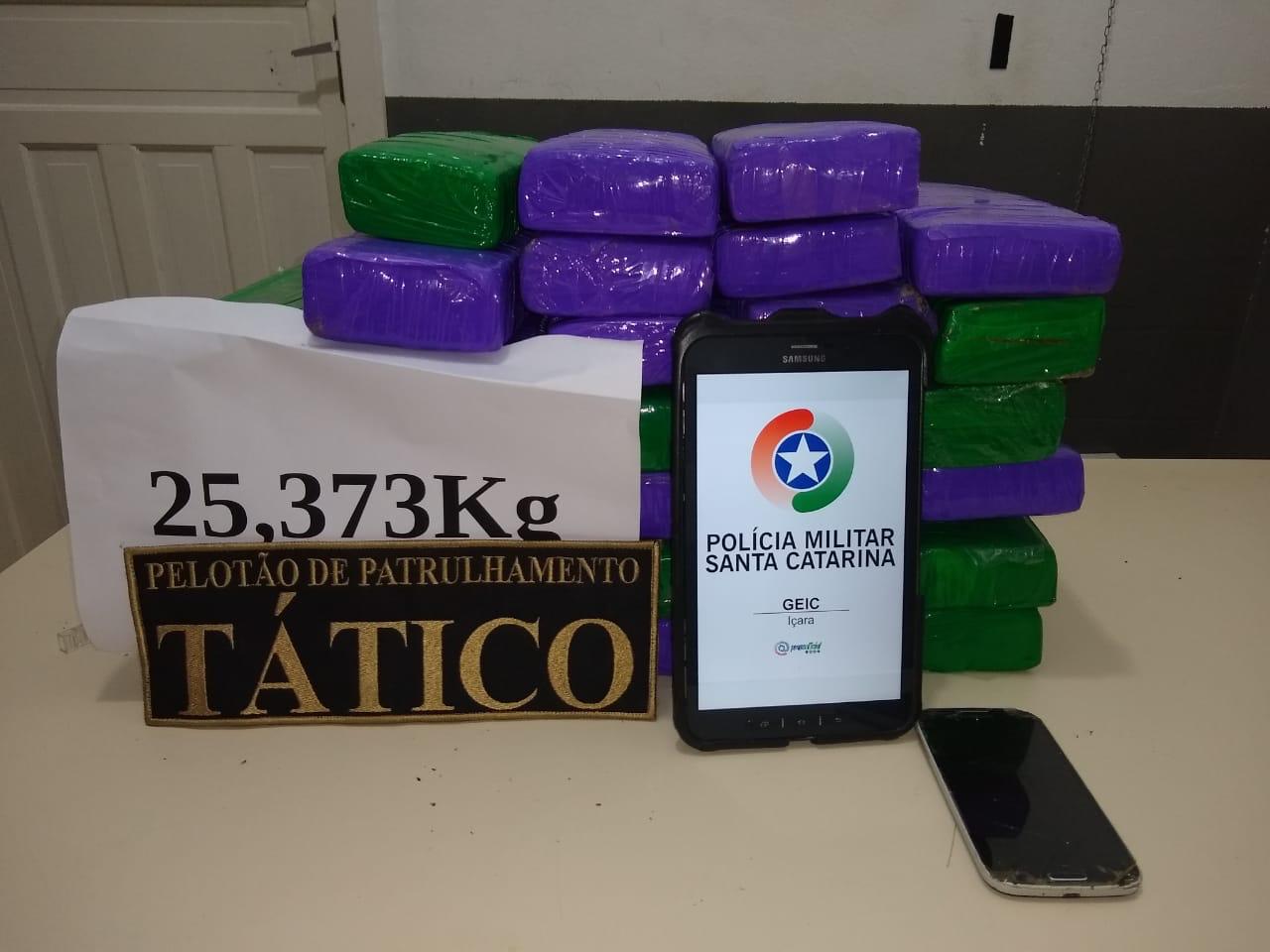 Polícia Militar prende dupla com mais de 25 kg de Maconha